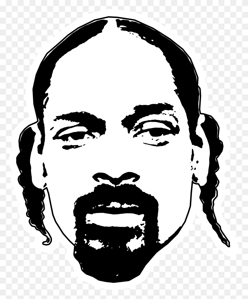 2099x2563 Descargar Png / Snoop Dogg Face Snoop Face Drawing, Stencil, Persona, Human Hd Png