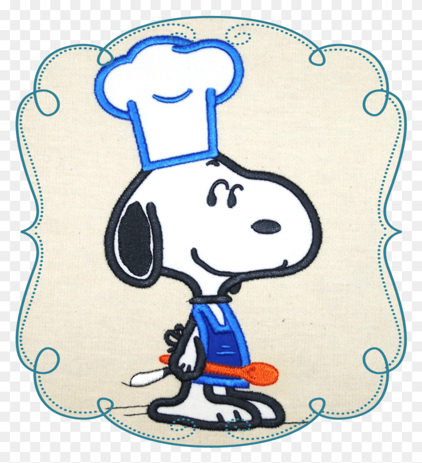 879x972 Snoopy Clipart Chefs Snoopy, Animal, Applique, Mammal Hd Png Скачать
