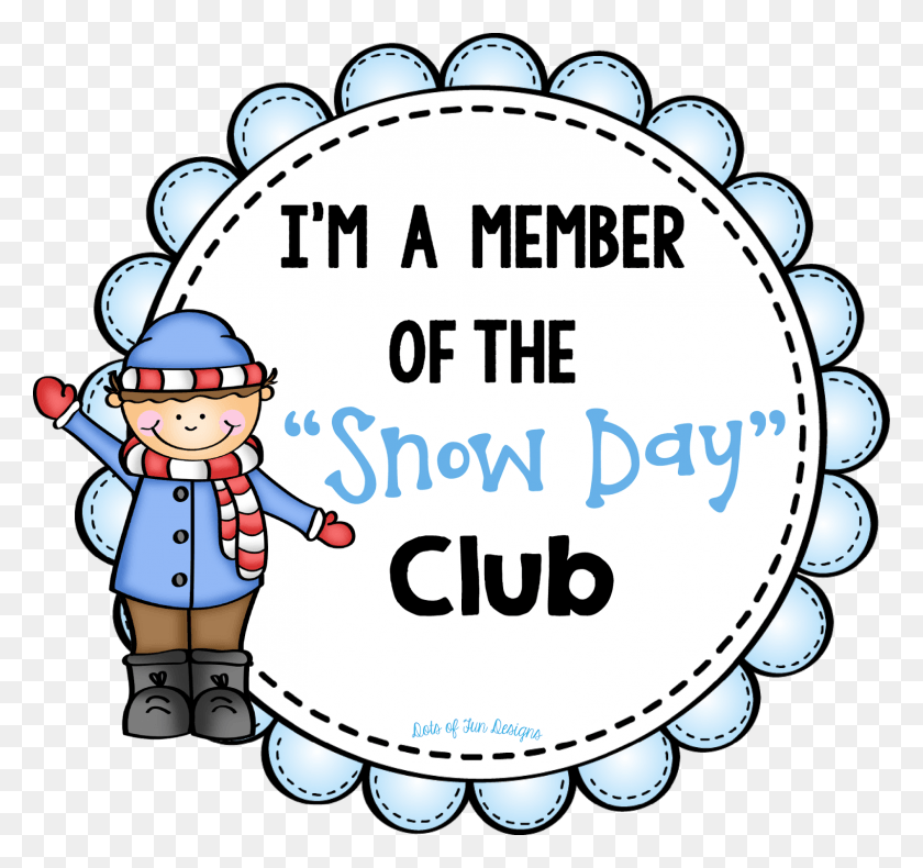 1600x1498 Snow Day Club And Five For Friday Snow Day Clip Art Free, Label, Text, Person HD PNG Download