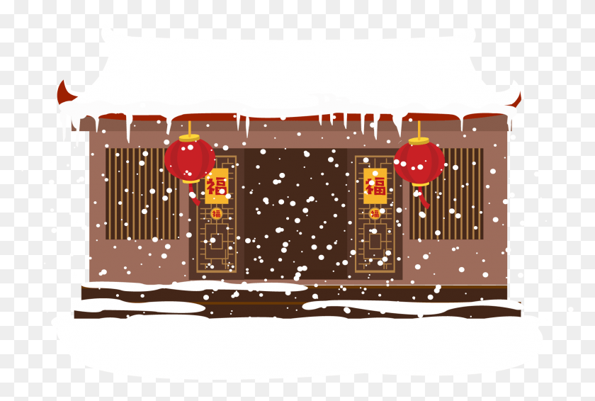 1787x1161 Снежный День Новый Год Дом И Векторная Иллюстрация Изображения, Табло, Pac Man Hd Png Скачать