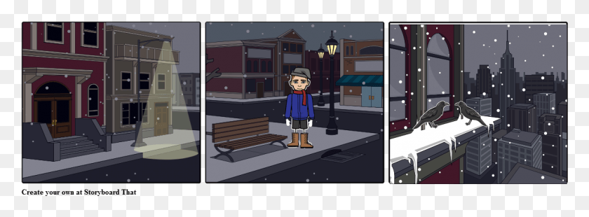 1145x367 Snow Fall Cartoon, Furniture, Bench, Person HD PNG Download