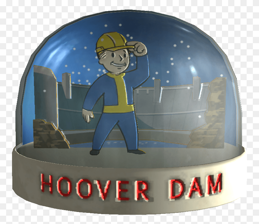 763x667 Snow Globe Hoover Dam Fallout New Vegas Snow Globes, Person, Helmet, Clothing HD PNG Download