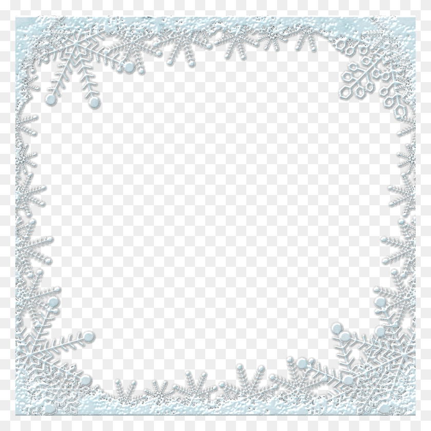1024x1024 Snow Snowflakes Frame Winter Wintertime Freetoedit Motif, Ice, Outdoors, Nature HD PNG Download