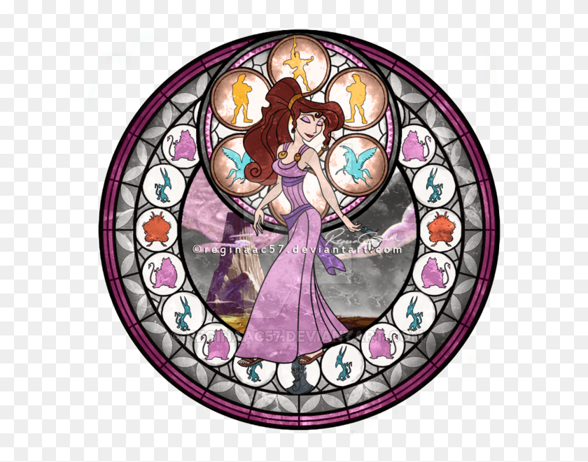 592x601 Snow White Heart Kingdom Hearts, Stained Glass, Clock Tower HD PNG Download