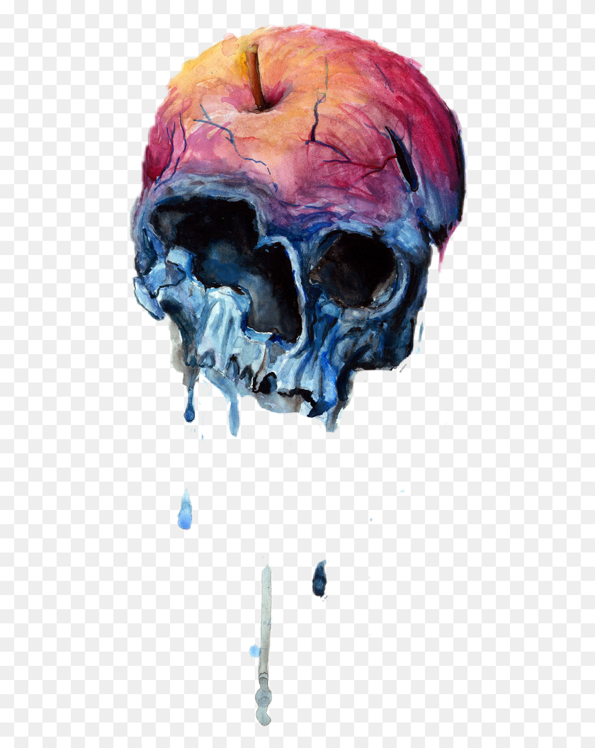 480x996 Snow White Skull Apple, Nebula, Outer Space HD PNG Download