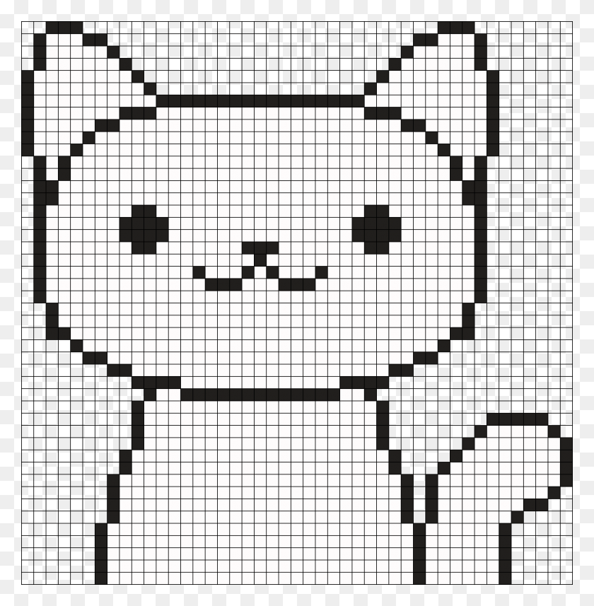 946x967 Snowball Neko Atsume Perler Bead Pattern Bead Sprite Pixel Art Toy Freddy, Game, Photography HD PNG Download