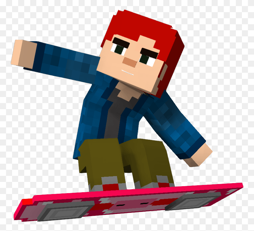 772x702 Snowboarding, Toy, Minecraft, Pac Man HD PNG Download