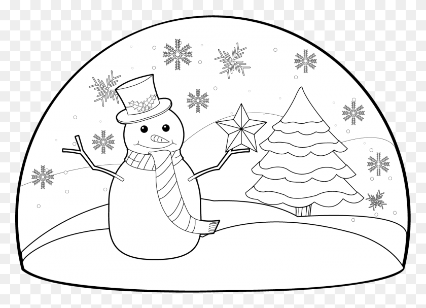 1326x930 Snowfall Clipart Free Holiday Background Winter Holiday Clip Art Black And White, Outdoors, Nature HD PNG Download