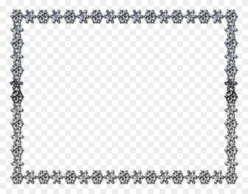 973x747 Snowflake Banner Black And White Border Techflourish Transparent Frame Diamond Bling Border, Text, Legend Of Zelda, Super Mario HD PNG Download