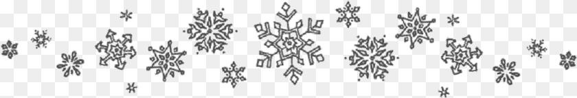 Snowflake Border Clipart Black And White, Nature, Outdoors, Snow Sticker PNG