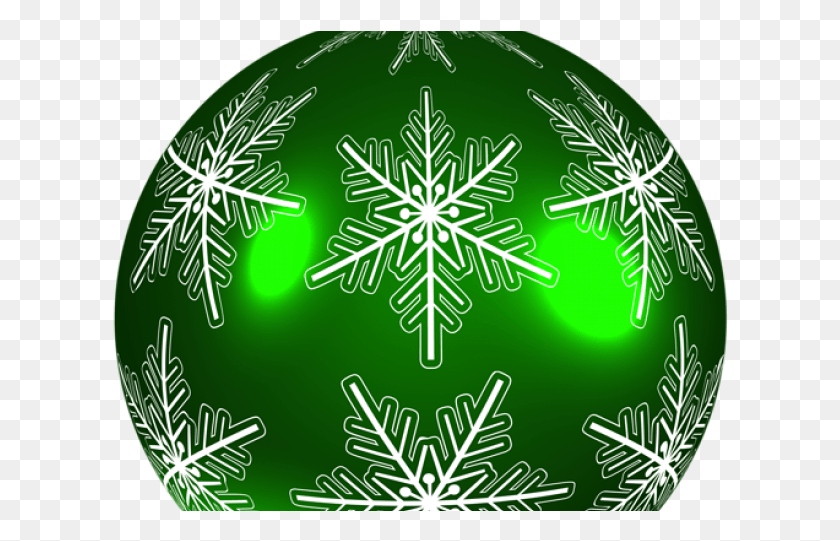 616x481 Snowflake Clipart Embellishment Green Christmas Ball, Ornament, Pattern HD PNG Download