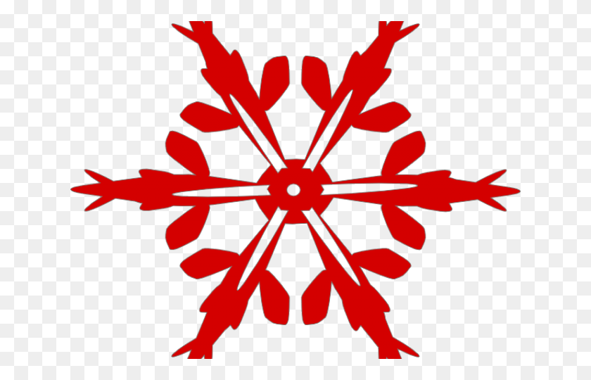 640x480 Snowflake Clipart Red Red Snow, Plant, Cross, Symbol HD PNG Download