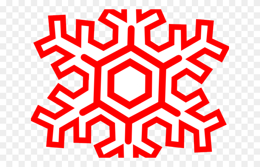 640x480 Snowflake Clipart Red Snowflake Clip Art, Rug, Pattern HD PNG Download