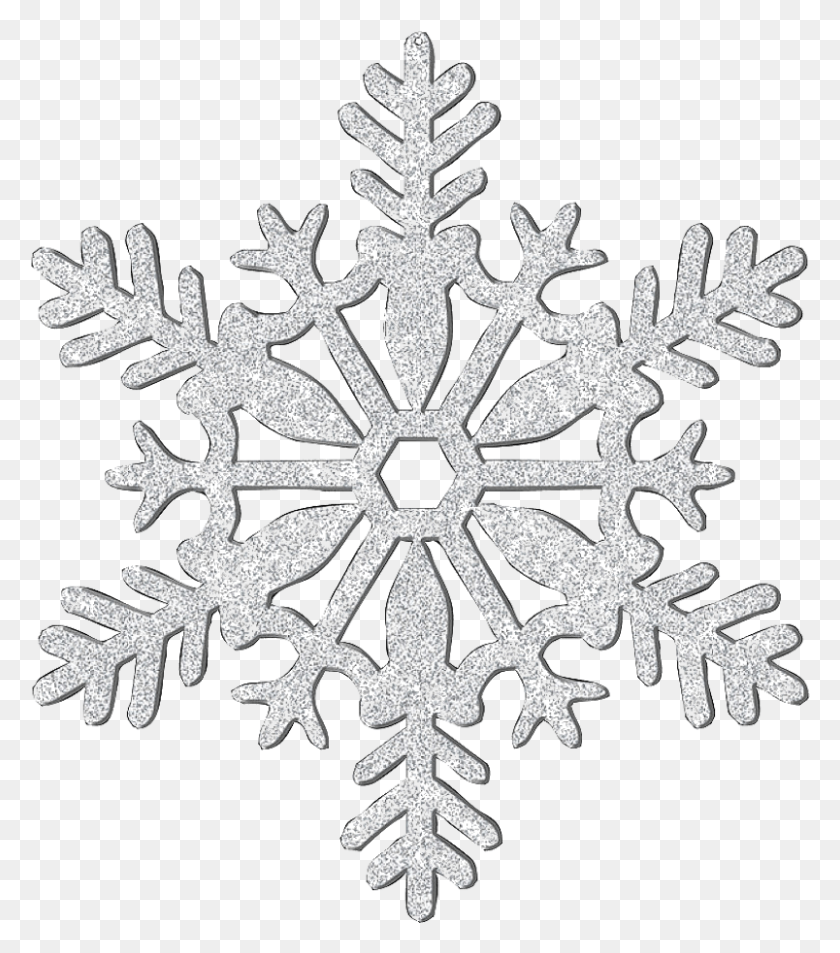 804x921 Snowflake Glitter Silver Snow Winter Freetoedit Silver Glitter Snowflakes, Cross, Symbol HD PNG Download