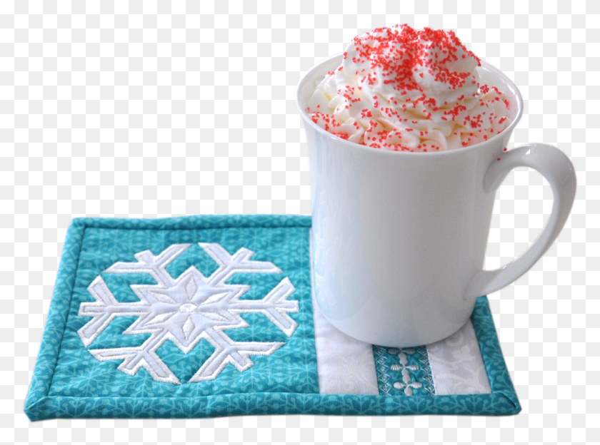 1023x741 Snowflake Mug Rug Coffee Cup, Cream, Dessert, Food HD PNG Download