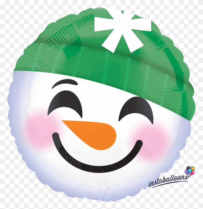 992x1024 Snowman 18 Round Emoji Emoticon Balloon Emoji Snowman, Helmet, Clothing, Apparel HD PNG Download