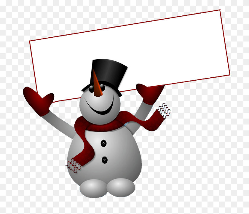 723x662 Snowman Image Snowman Clipart With Sign, Nature, Outdoors, Snow HD PNG Download