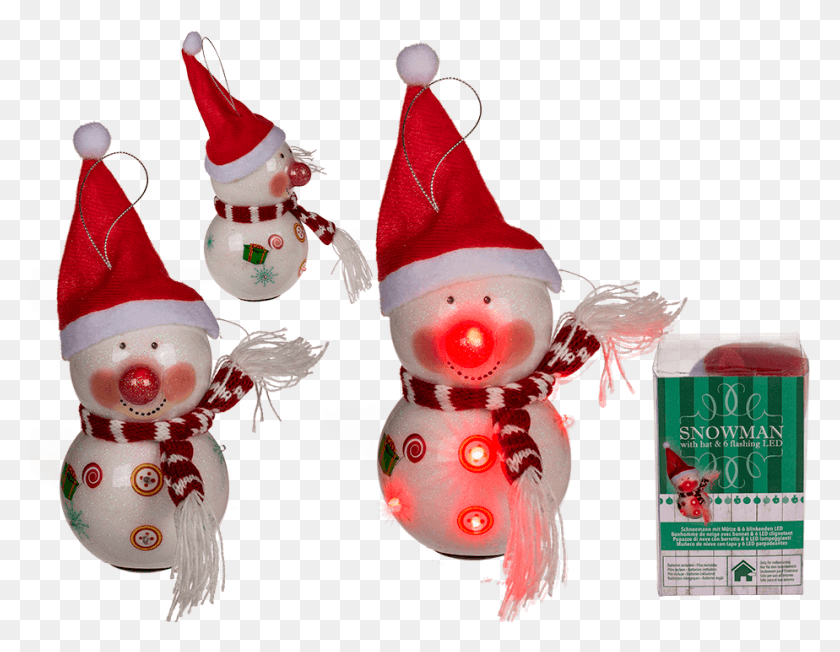 Snowman With Hat Amp 6 Flashing Led Approx Christmas Tree, Elf, Winter, Snow HD PNG Download