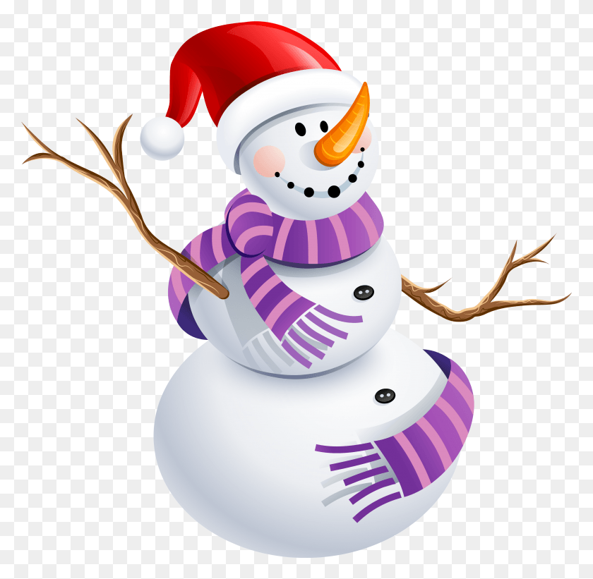 3569x3485 Snowman With Purple Scarf Picture Snowman, Nature, Outdoors, Winter HD PNG Download