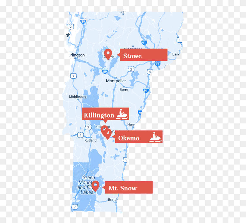 425x699 Descargar Png / Mapa De Ubicación De Vermont De Motos De Nieve Png