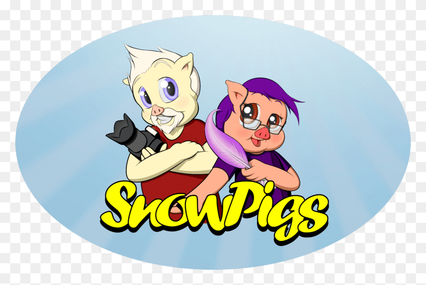 1394x900 Snowpigs Sticker Cartoon, Graphics, Cat HD PNG Download
