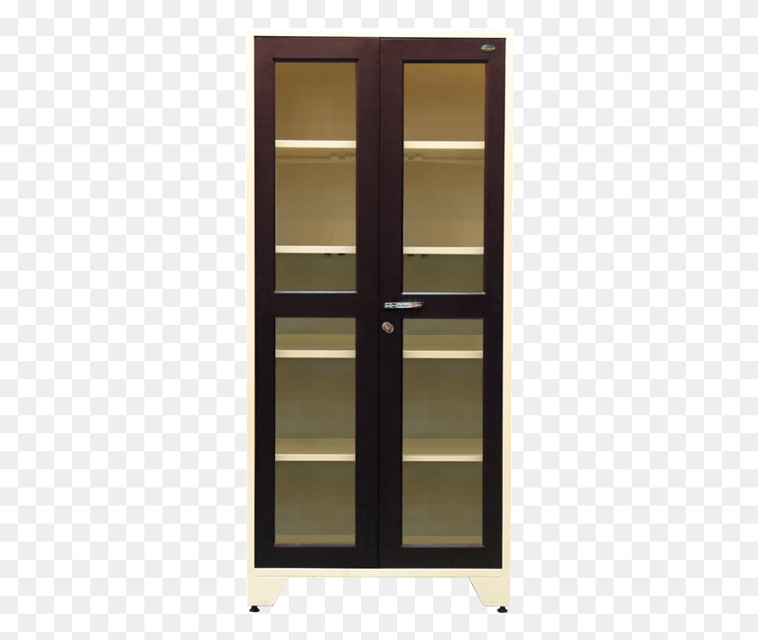 298x649 Sns 08 Office Glass Door Almirah Steel Almirah With Glass Doors, French Door, Furniture, Cupboard HD PNG Download