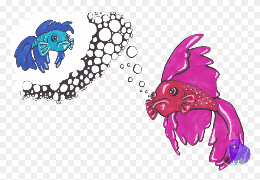 1224x823 Так Что Бетта Рыба - Моя Любимая Рыба Иллюстрация, Графика, Каракули Hd Png Скачать