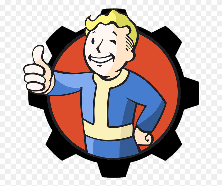 668x644 So I Added The Gear Around The Vault Boy Fallout Vault Boy Profile, Thumbs Up, Finger, Juggling HD PNG Download