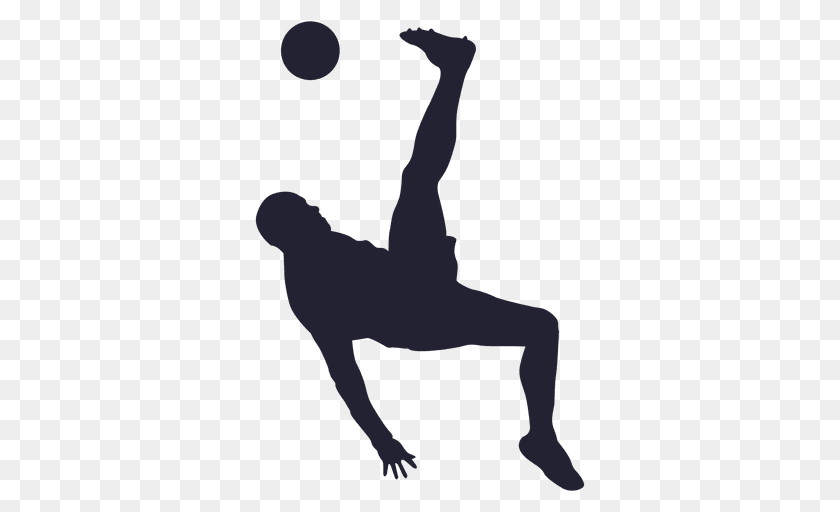 512x512 Soccer Player Kicking Silhouette, Person, Dancing, Leisure Activities PNG