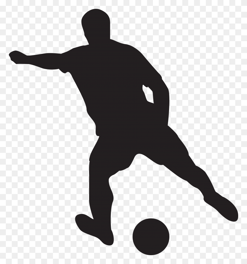 7328x7875 Soccer Player Silhouettes Clipart Image, Person, Human, Sport HD PNG Download
