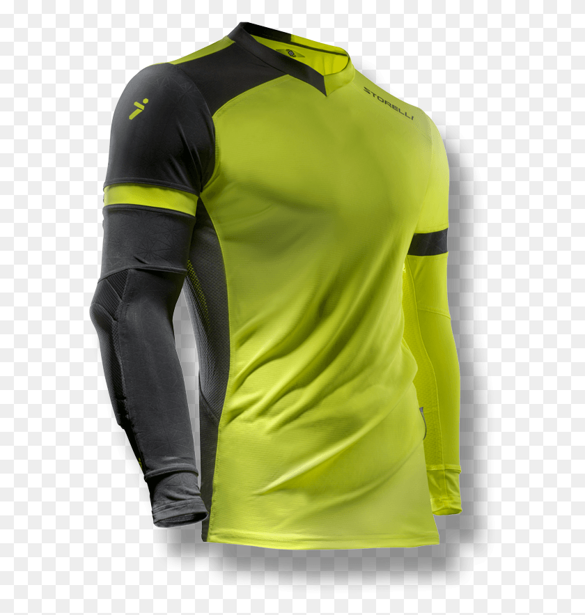 586x823 Soccer Youth Kids Goalkeeper Jersey Protection Elbow Black Jersey Model, Sleeve, Clothing, Apparel HD PNG Download
