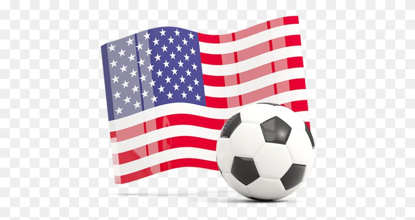 436x386 Футбольный Мяч С Развевающимся Флагом Черно-Белая Комната С Американским Флагом, Футбольный Мяч, Мяч, Футбол Png Скачать