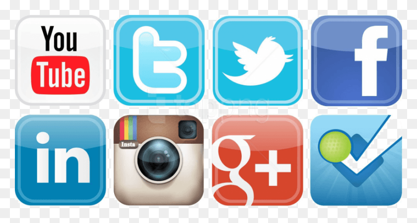 850x426 Social Media Clipart Social Media Logo Clipart, Camera, Electronics, Text HD PNG Download