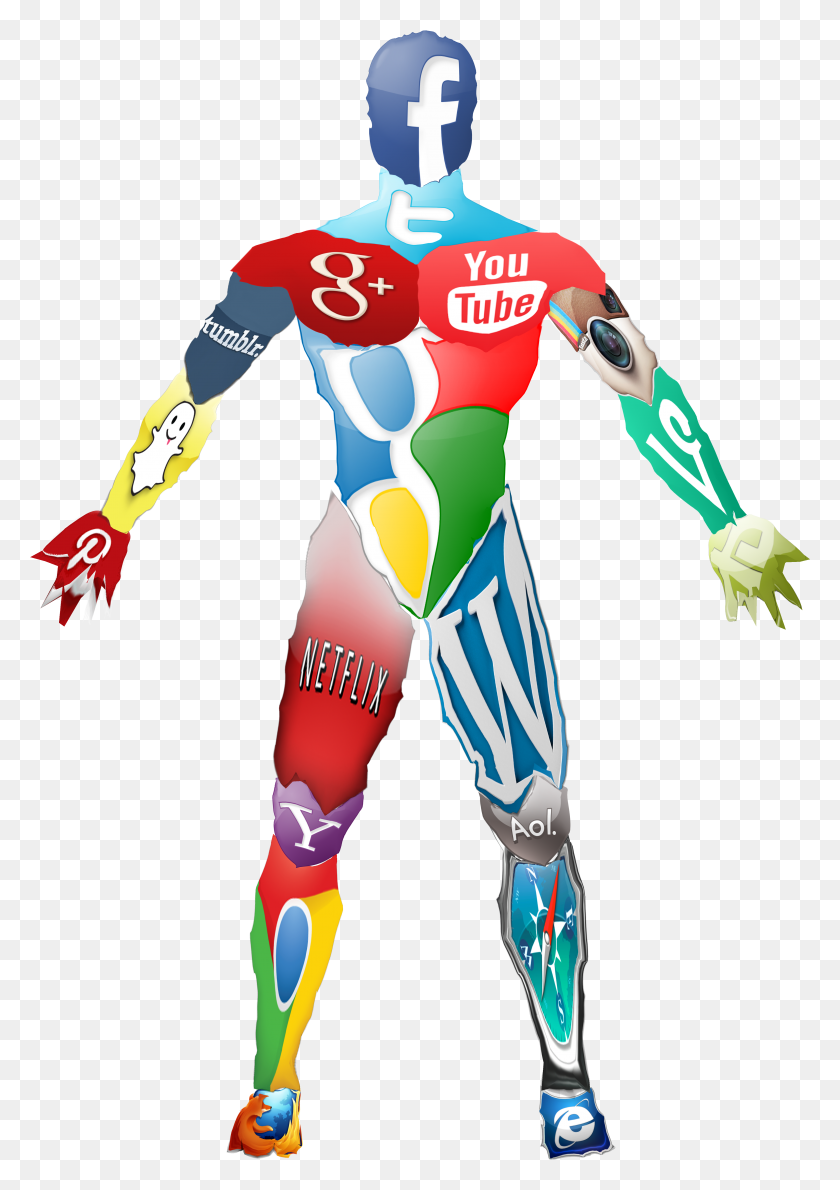 4618x6691 Social Media Icon Body Collage People Using Social Media Icon HD PNG Download