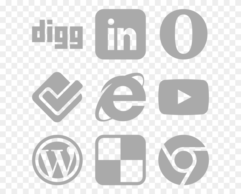619x619 Social Media Icon In Style Simple Gray Emblem, Number, Symbol, Text HD PNG Download