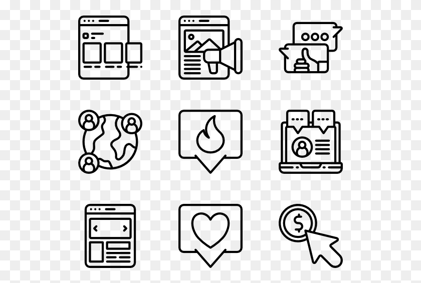 529x505 Social Media Icons Clipart Social Marketing Hobbies Icon, Gray, World Of Warcraft HD PNG Download