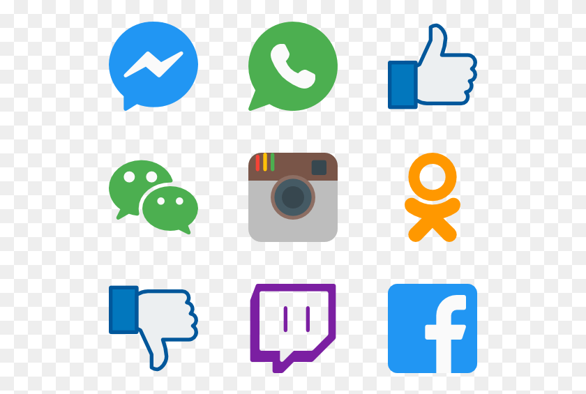 529x505 Social Media Icons Facebook Messenger, Electronics, Camera, Symbol HD PNG Download