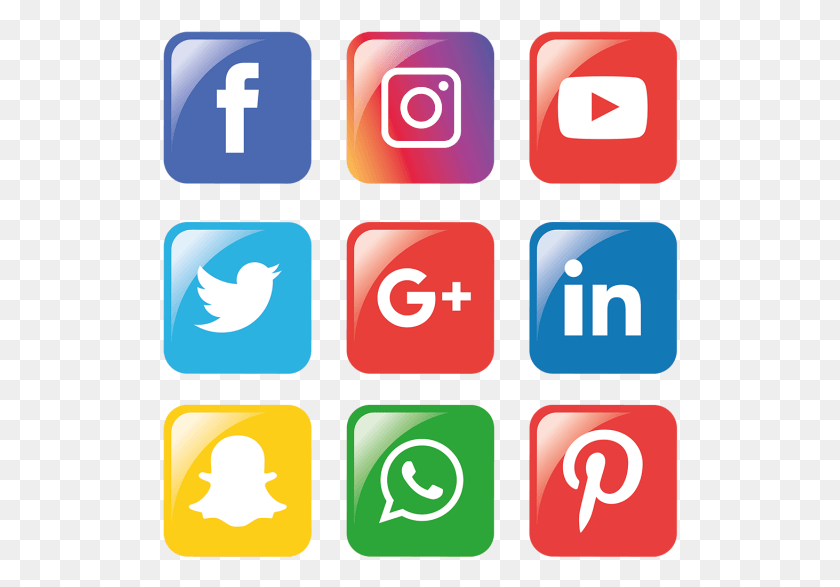 516x527 Набор Иконок Социальных Сетей Логотип Facebook E Instagram Vettoriale, Текст, Число, Символ Hd Png Скачать