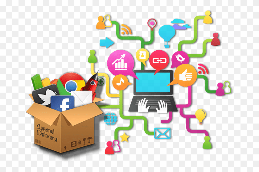 675x497 Social Media Marketing Digital Marketing, Box, Carton, Cardboard HD PNG Download
