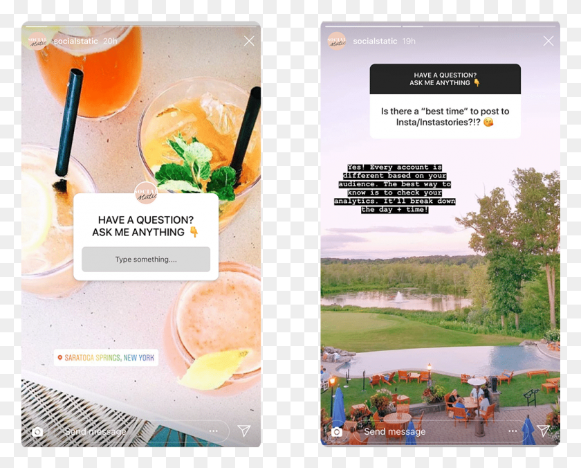 1013x801 Descargar Png Social Static Instagram Question Sticker Brochure, Texto, Cóctel, Alcohol Hd Png