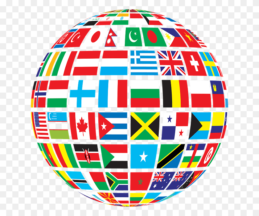 640x640 Social Studies Globe With Flags, Sphere, Outer Space, Astronomy HD PNG Download