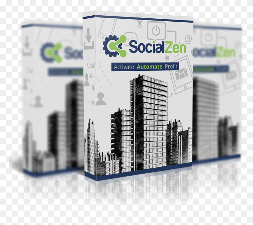 991x875 Descargar Png Social Zen Cd Cover And Logo Cityscape, Texto, Publicidad, Cartel Hd Png