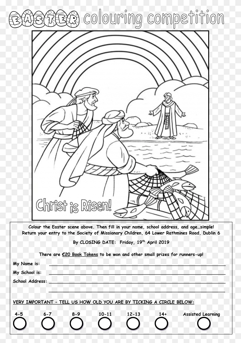 2370x3448 Society Of Missionary Children Easter Colouring Competition Colouring Competition 2019, Text, Outdoors HD PNG Download