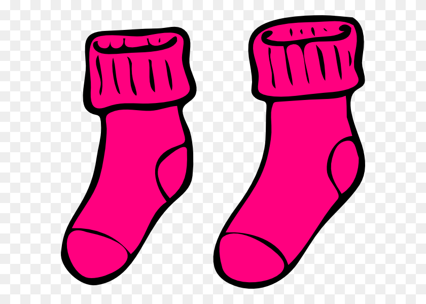 600x539 Sock Socks Clipart Black And White, Clothing, Apparel, Footwear HD PNG Download