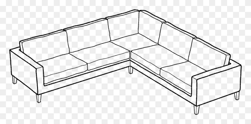 2261x1034 Sofa Clipart Draw Studio Couch, Gray, World Of Warcraft HD PNG Download