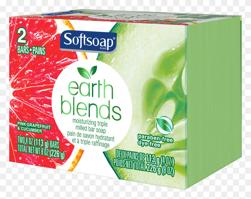 2404x1867 Softsoap Earth Blends Bar Soap Pink Grapefruit Amp Cucumber Soft Soap Bars HD PNG Download