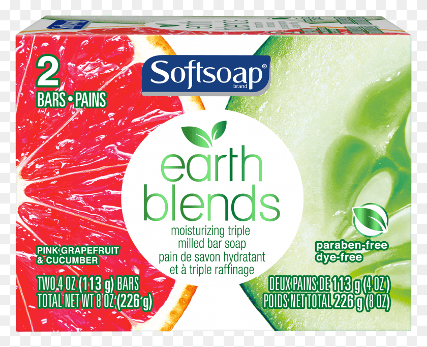 2406x1919 Softsoap Earth Blends Bar Soap Pink Grapefruit Amp Cucumber Softsoap Bar HD PNG Download