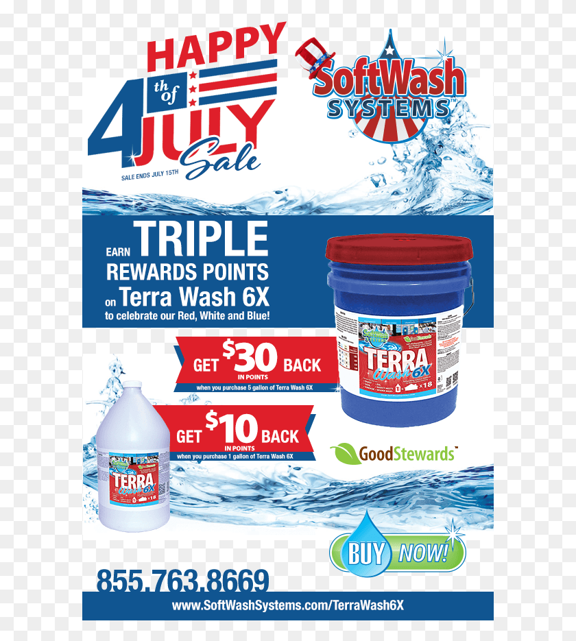 601x875 Softwash Systems 4th Of July Sale Graphic Design, Paint Container, Flyer, Poster HD PNG Download
