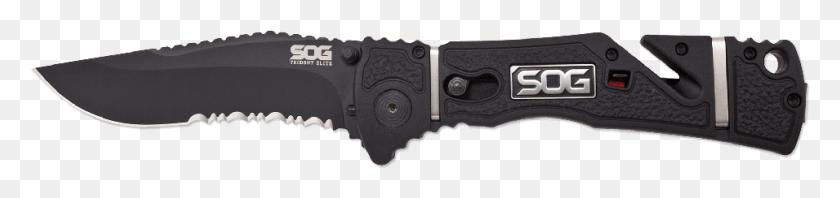 955x170 Sog Trident Elite Black Tini Clip Point Straight Edge Sog Knives, Strap, Gun, Weapon HD PNG Download