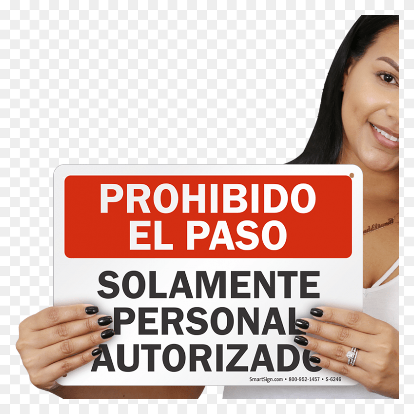 800x800 Descargar Png Solamente Personal Autorizado Spanish Sign Sign, Person, Human, Face Hd Png
